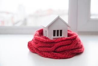 Home wrapped in scarf