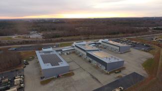 drone shot of ri national guard building