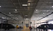 Helicopter in hanger